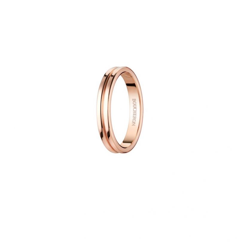 Second product packshot​ Godron Pink Gold Small Wedding Band 