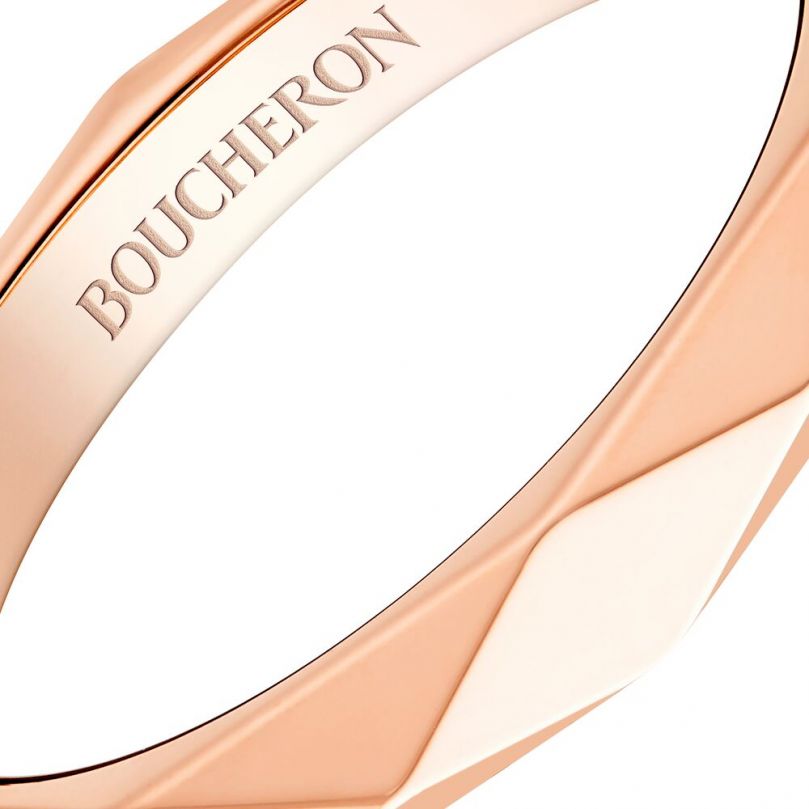 Worn look Facette pink gold Wedding Band