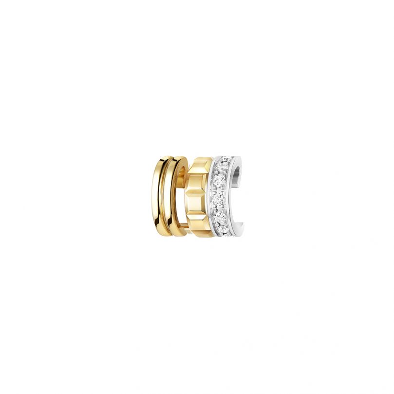 Quatre radiant edition mini ring single clip earring yellow gold and white  gold| Jewelry Boucheron Switzerland
